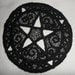 UK Black Gothic Wiccan Pagan lace pentacle applique, altar piece