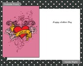 Mom Tattoo, Mother's Day Card, 5x7 inch