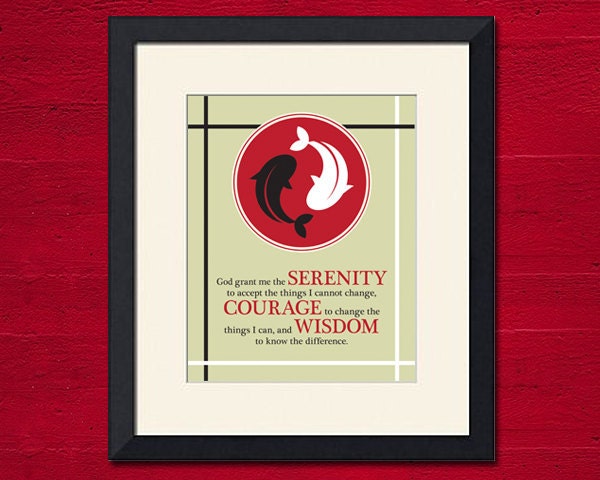 Serenity Prayer Art Print, 8x10 inch
