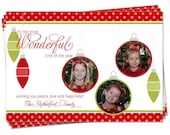 PRINTABLE - Modern Holiday Christmas Ornaments Photo Card