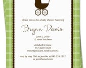PRINTABLE - Baby Shower Invitation - Available in any color (Baby Carriage)