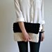 The Colmar Clutch - Fisherman & Navy, color blocked knit clutch, size MEDIUM