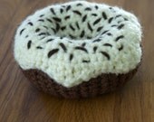 Joy Filled Donut Rattle for Babes - Chocolate with White Glaze, Chocolate Sprinkles