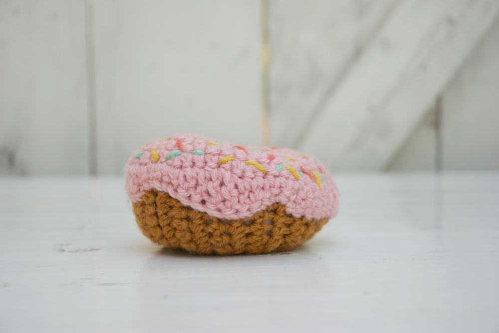 Joy Filled Donut Rattle for Babes - Ol' Fashion with Strawberry Glaze, Rainbow Sprinkles
