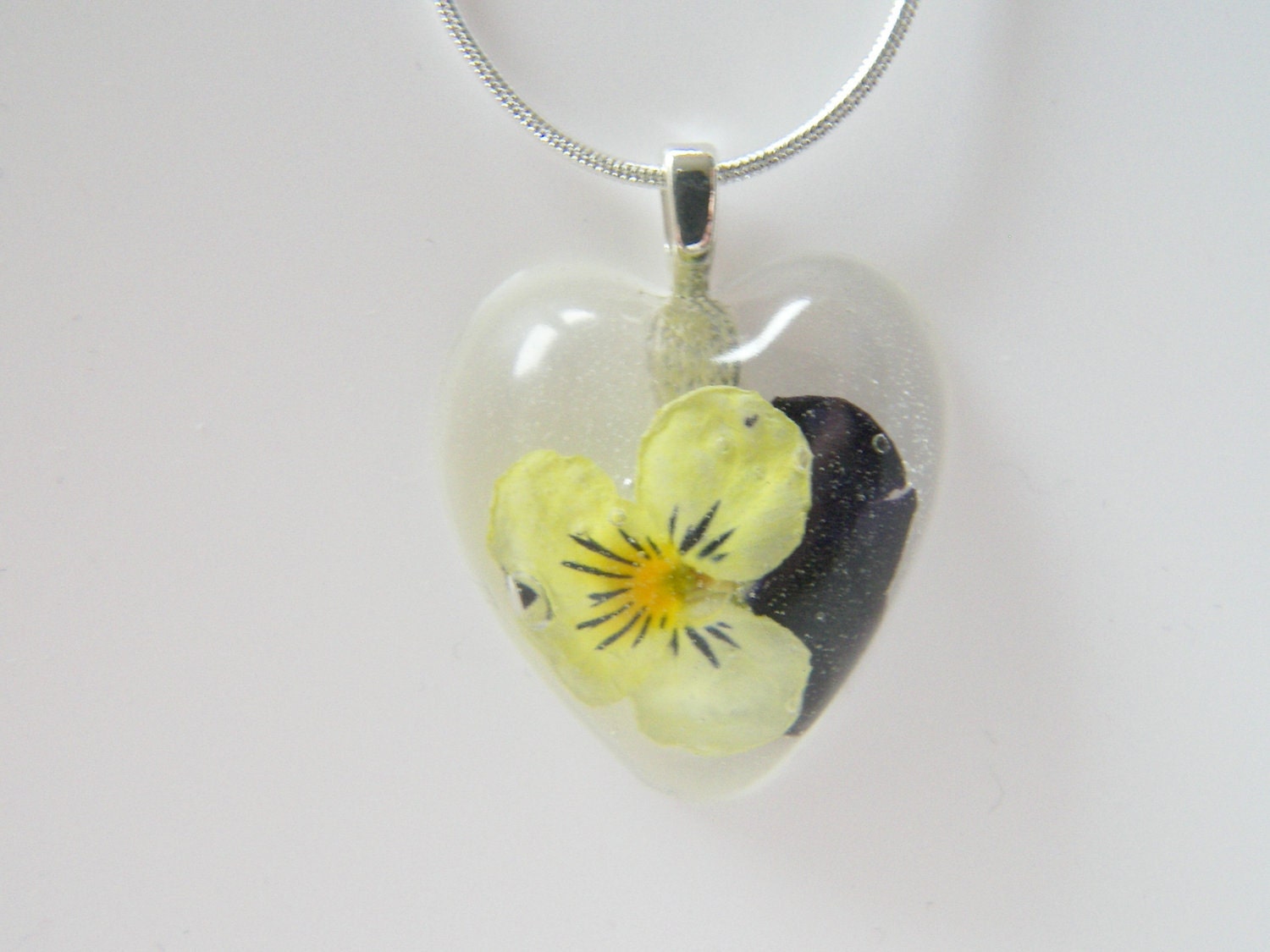 Viola Pendant, Real Flower, Botanical Necklace, Nature, Eco Friendly