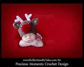 Reindeer Hat  Newborn Baby Crochet Hat  PHOTO PROP