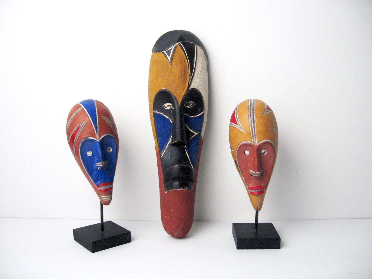 Decorative African Masks Collection - Mid-Century Decorative Objects