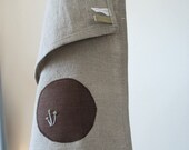 Natural Modern Embroidered Tea Towel Flower