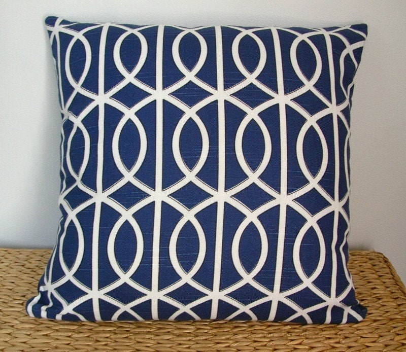 Navy Dwell Studio Pillow Cover 17" square