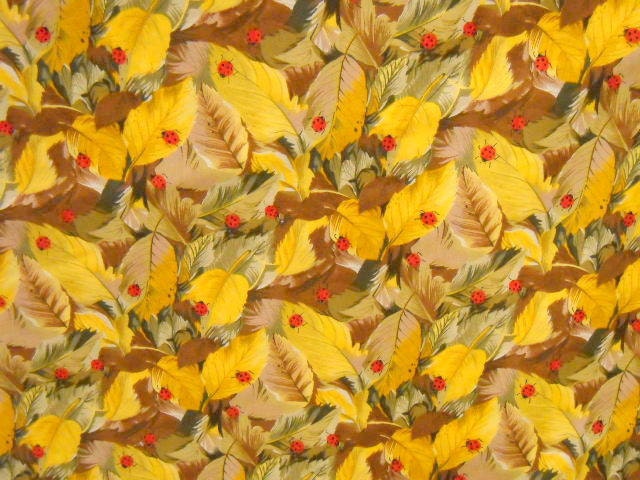 Printed Fabric with Lady Bugs