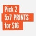 Two 5x7 modern novelty art prints for 16.00