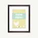 Farm Fresh, retro kitchen art, chicken and eggs print: 11x14
