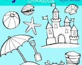 INSTANT DOWNLOAD A day at the beach digital stamps