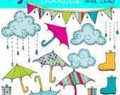 INSTANT DOWNLOAD Bright Rainy Day digital clip art