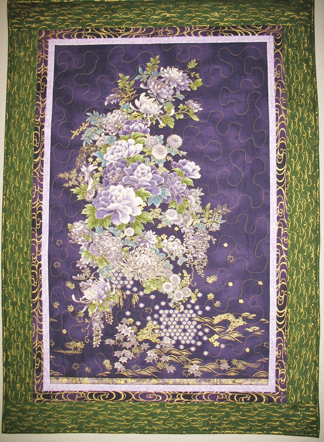 Floral Wall Hanging focus fabric from R Kaufman Imperial Collection