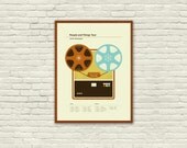 MID CENTURY MODERN Reel To Reel - Jack's Mannequin 18 x 24 Handprinted Silkscreen Art Print Concert Tour Poster, Hipster, Vintage Style