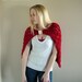 Knit Red Shawl, Dark Red Wrap, Cape