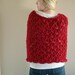 Knit Red Shawl, Dark Red Wrap, Cape