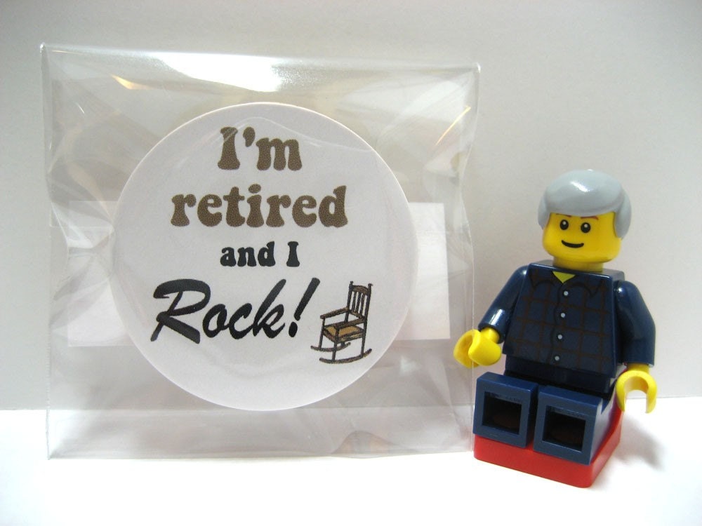 I'm Retired and I Rock - Funny Wood Magnet
