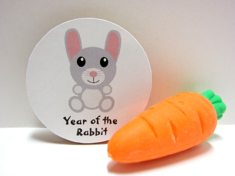 Chinese Zodiac - Year of the Rabbit - Wood Magnet