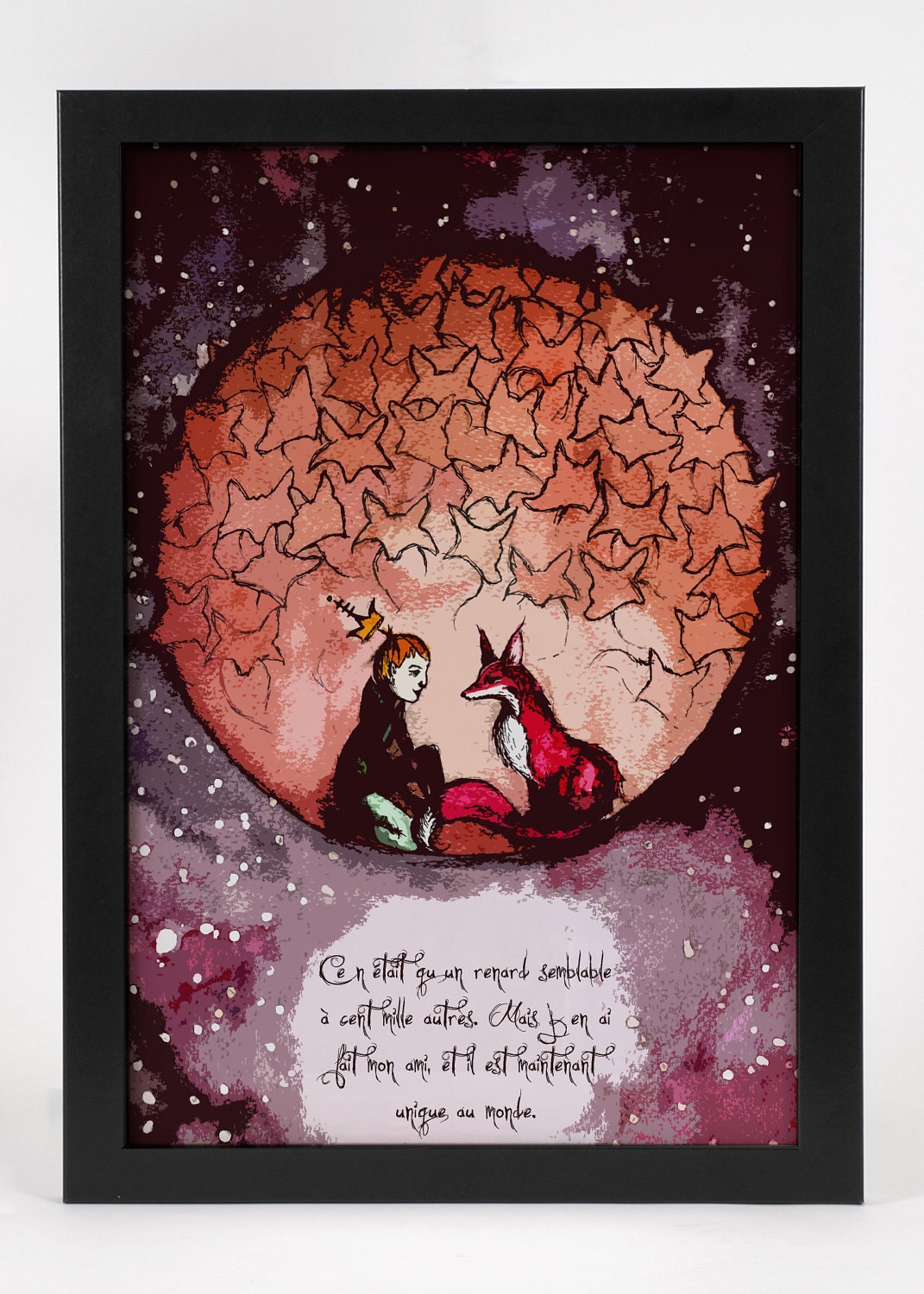 FRENCH VERSION The Little Prince and His Fox 8x10 Limited Edition Print