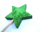 Room decor fairy green wood wand swirl design woodland wands