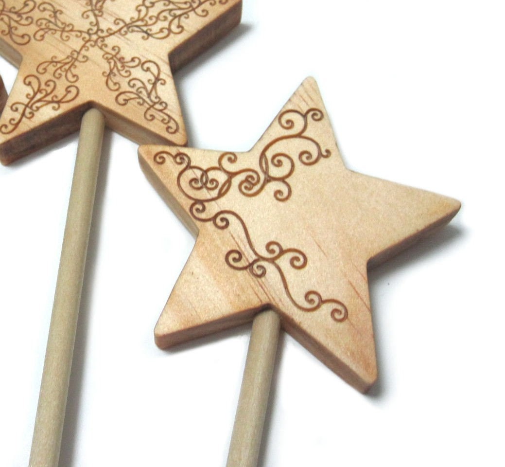 Natural wood wand 3 magic wand play fairytale fantasy kids children