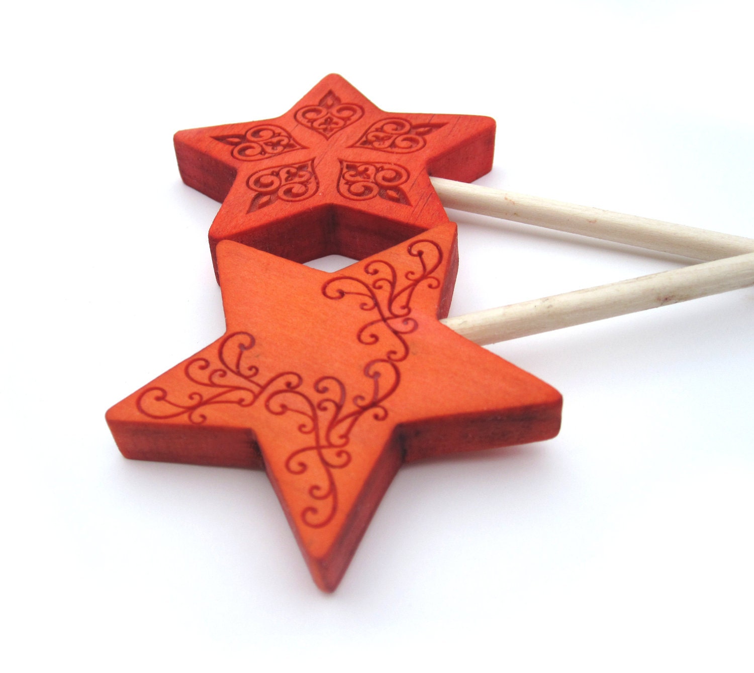 tangerine tango 2 orange halloween magic wands or 2 wands your choice colour and style