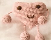 FREE SHIPPING Organic Baby Toy - Valentine's Heart  (Valentine's gift, baby shower gift)