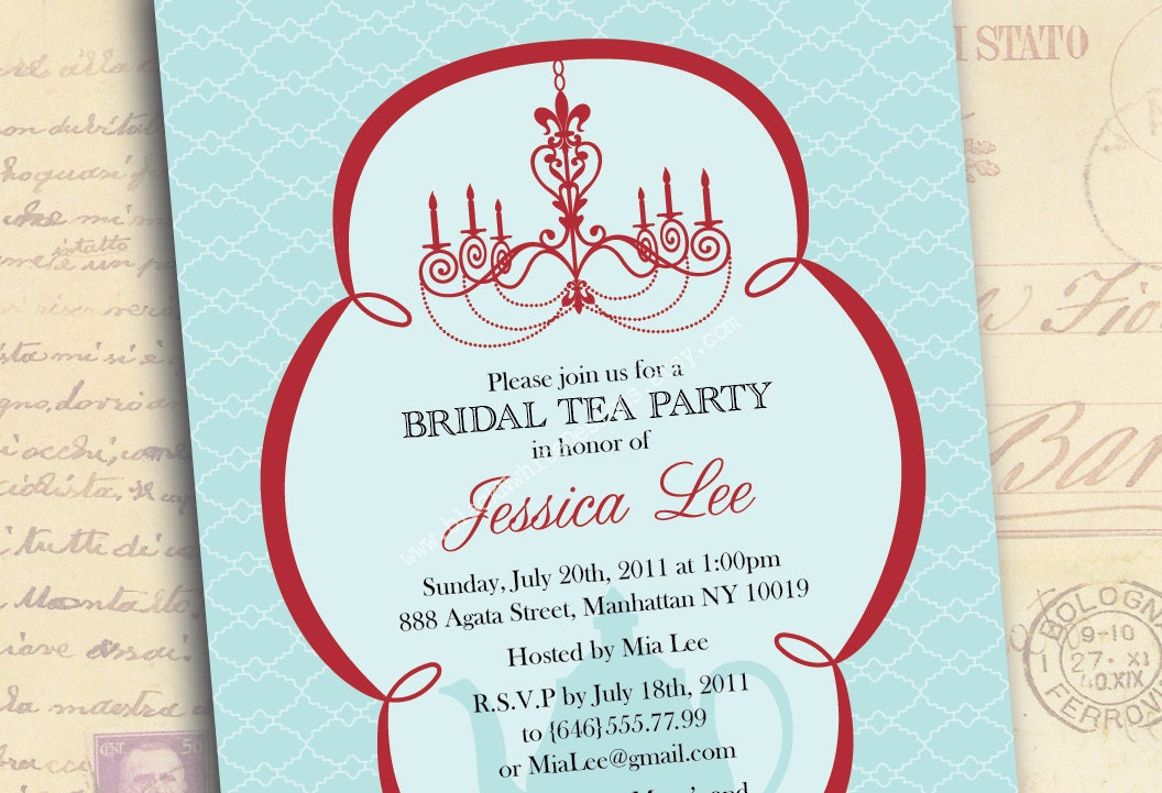 bridal tea party invitation wording