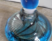 Murano Blue Zebra Stripe Glass Perfume Bottle