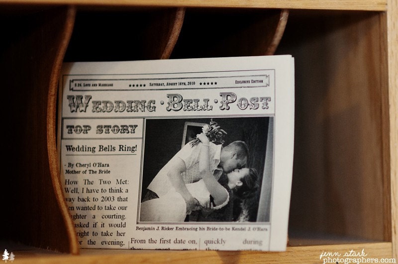 Mini Newspaper Wedding Program