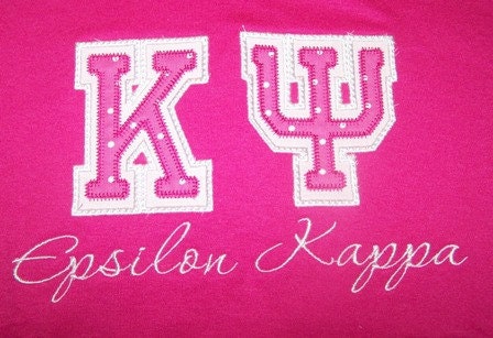 Custom Greek Letter Sorority Applique T shirt