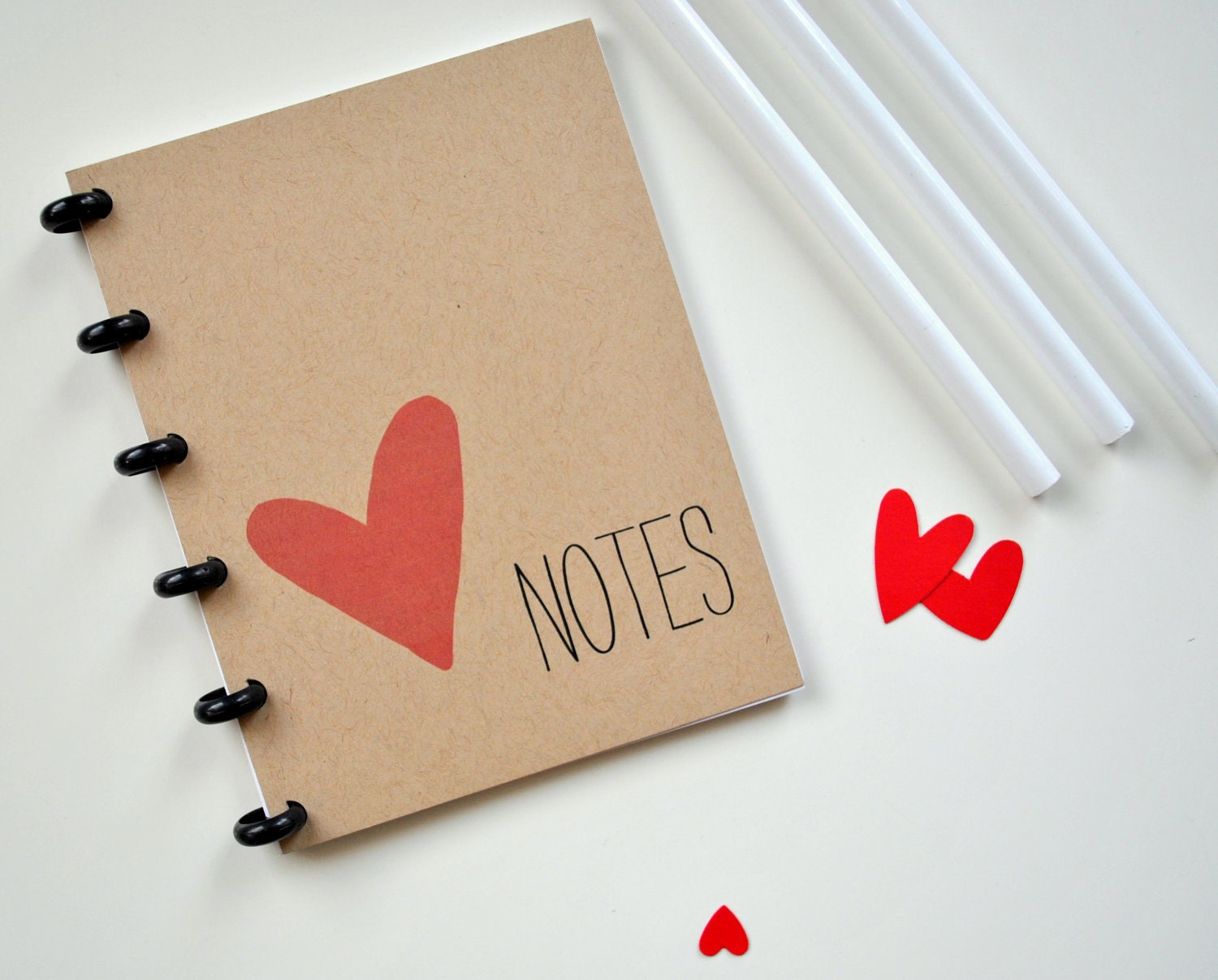 LOVE NOTES - mini kraft notebook valentines love heart gift
