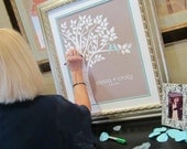 Guest Book Tree Personalized Wedding Print - 16x20 - 75 Signature Keepsake Guestbook Poster