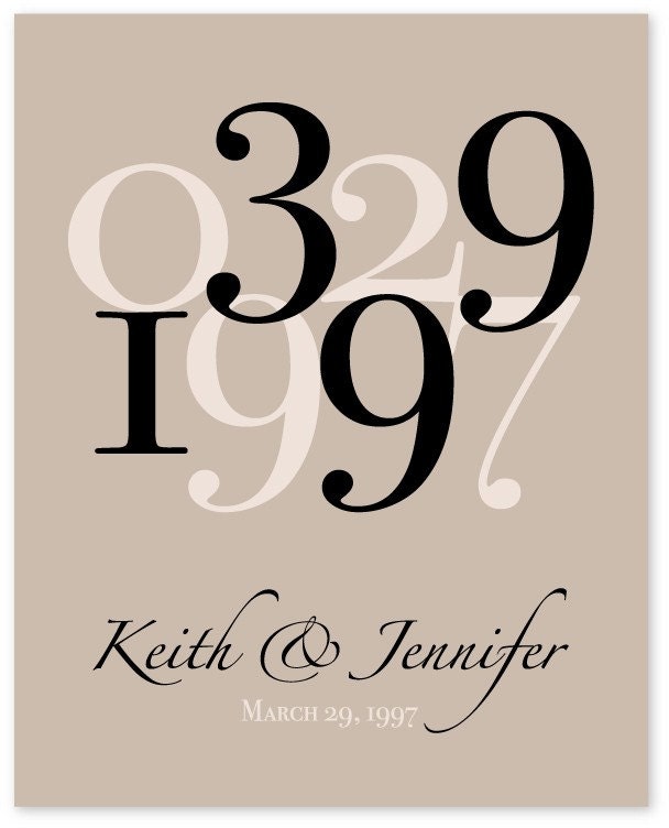 Custom Anniversary or Wedding Date Print - Wedding Gift - Anniversary Gift - GIft for Grandparents -8"x10"