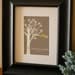 Personalized Custom Love Birds Family Tree - Paper First Anniversary Gift - Art Print - 5"x7" (Yellow/Gray)