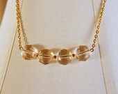 Golden Crystals Classic Necklace - Glamour, Dressy, Casual