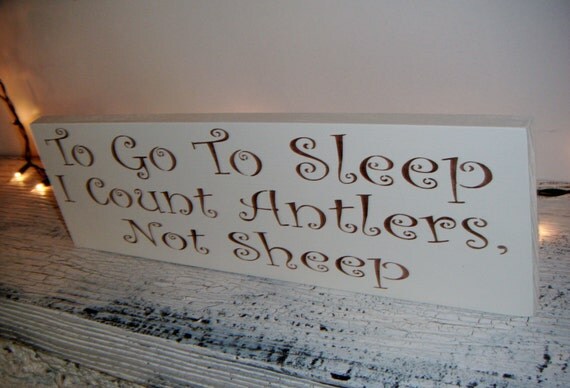 Baby Boy's Nursery, Rustic nursery, Cabin Decor - "To Go To Sleep, I Count Antlers, Not Sheep"