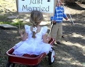Burlap Just Married Wedding Banner, Sign, Car Sign, Photo Prop