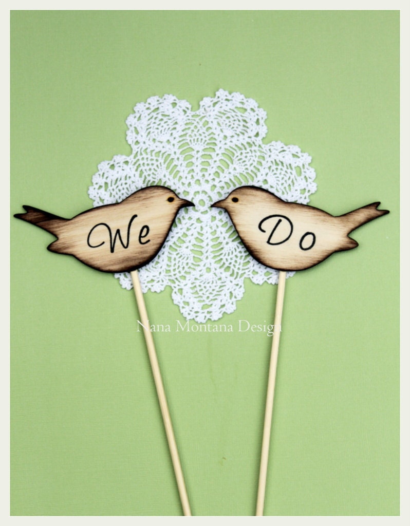 We Do, Love Birds Cake Topper