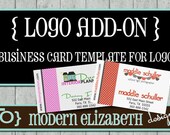 Business Card Template add-on to go with any logo purchased from Modern Elizabeth