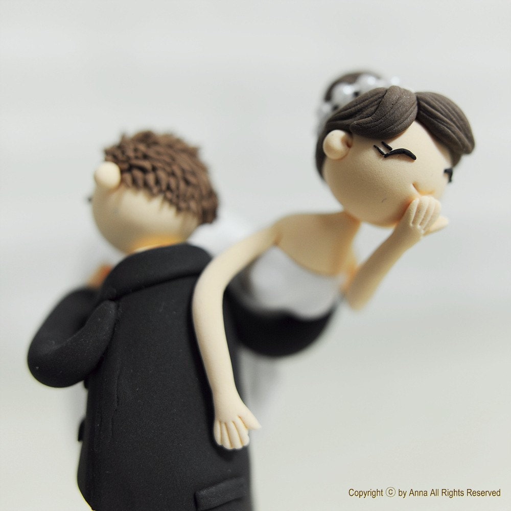Cute couple wedding cake topper, Deco, Gift, Keepsake