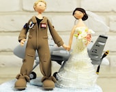 Fighter, pilot custom wedding cake topper decoration gift keepsake