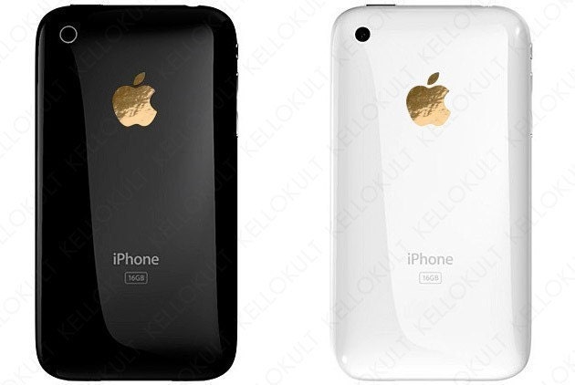 iPhone 3G, 3Gs, 4 Apple Logo Decal (Gold)