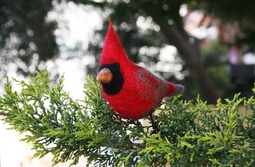 Needle Felted Cardinal