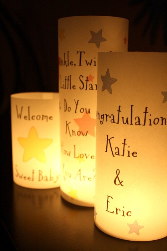 Baby Shower Centerpiece - Nursery Decoration - Luminaries - Twinkle Twinkle Little Star Design