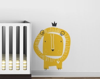Baby Zoo Lion King Wall Decal - Yellow, Gold, White - Fun Kids decor