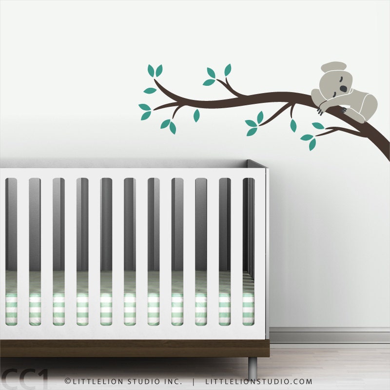 Kids baby nursery wall decal koala tree branch wall sticker decor for baby rooms - Koala Branch I