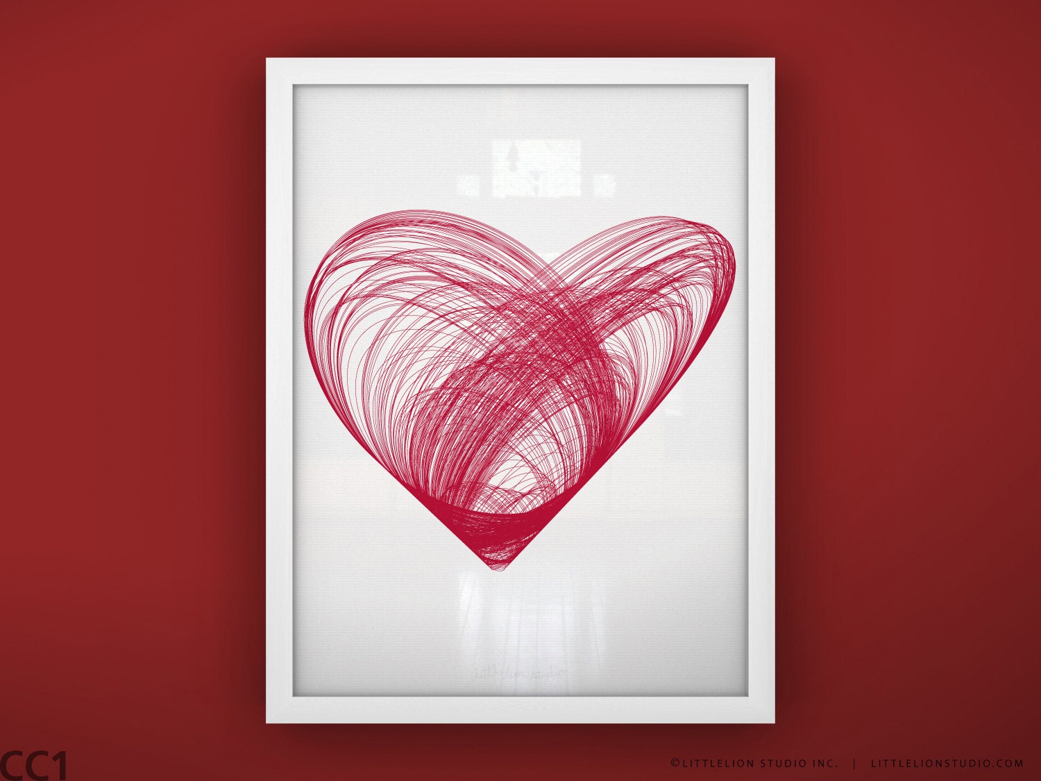 Heart art print wall art - Unframed 11 3/4  x 15 3/4" - Heart Print
